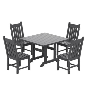 5-Piece Square Dining Table and Classic Chair Set